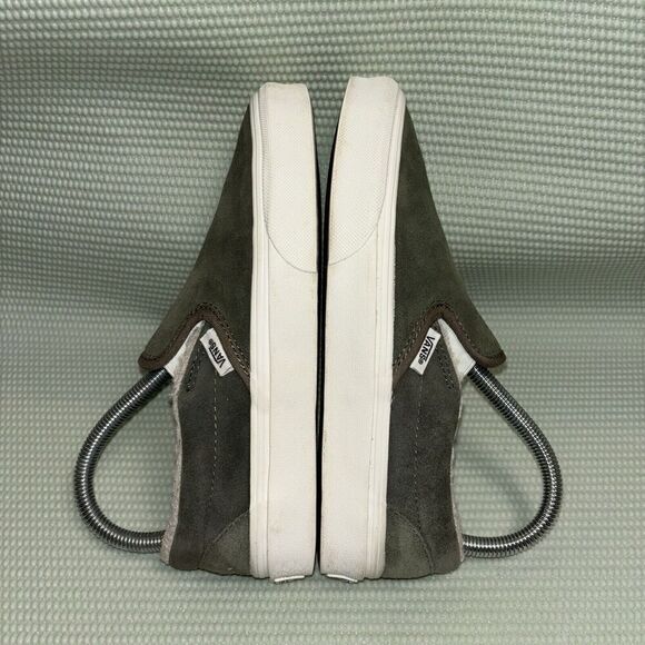 Vans Classic Slip On Shoes Suede Sherpa Lined Women’s Size 6 508182 Green - Picture 6 of 9